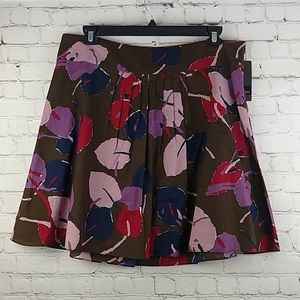 New Mossimo Floral Print Skirt 14 Pleated lined